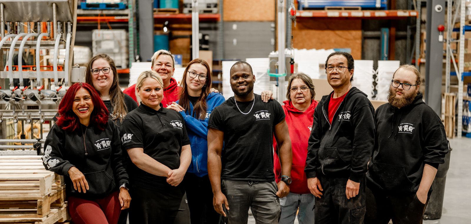 The Soapy Goodness team at the Boisbriand plant in Canada